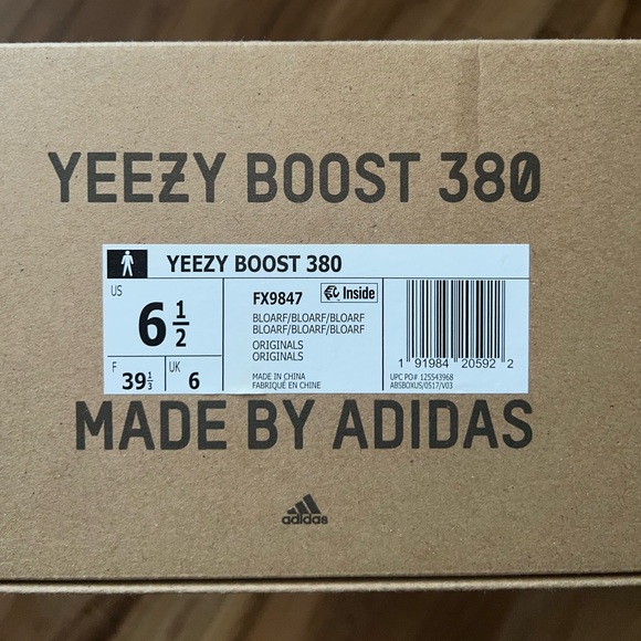 ADIDAS YEEZY BOOST 380 BLUE REFLECTIVE OAT US SIZE 6.5M - Picture 6 of 6